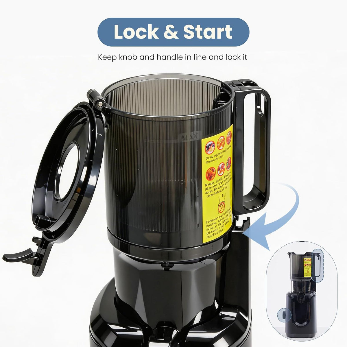 Cold Press Juicer Machines, Masticating Juicer with 4.25 Feed Chute