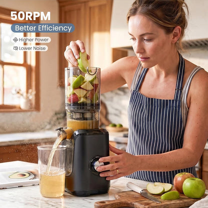 Cold Press Juicer Machines, Masticating Juicer with 4.25 Feed Chute