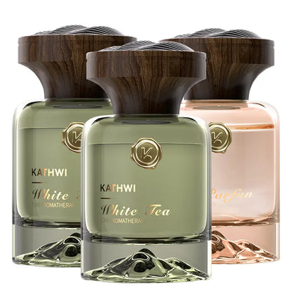 KATHWI New Luxury Mountain Forest Themed Car Fragrance - Car Accessories Interior, No.5 White Tea Qud Wood Balm Scent, Long-Lasting Aroma, 120Ml Single Bottle