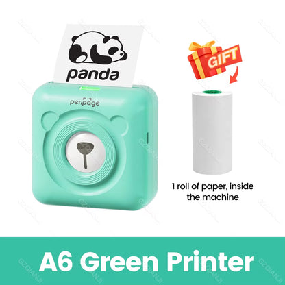 Peripage A6 Mini Portable Thermal Printer Photo Pocket Label Sticker Printer Color Paper Roll 58Mm Wireless Picture Print Maker