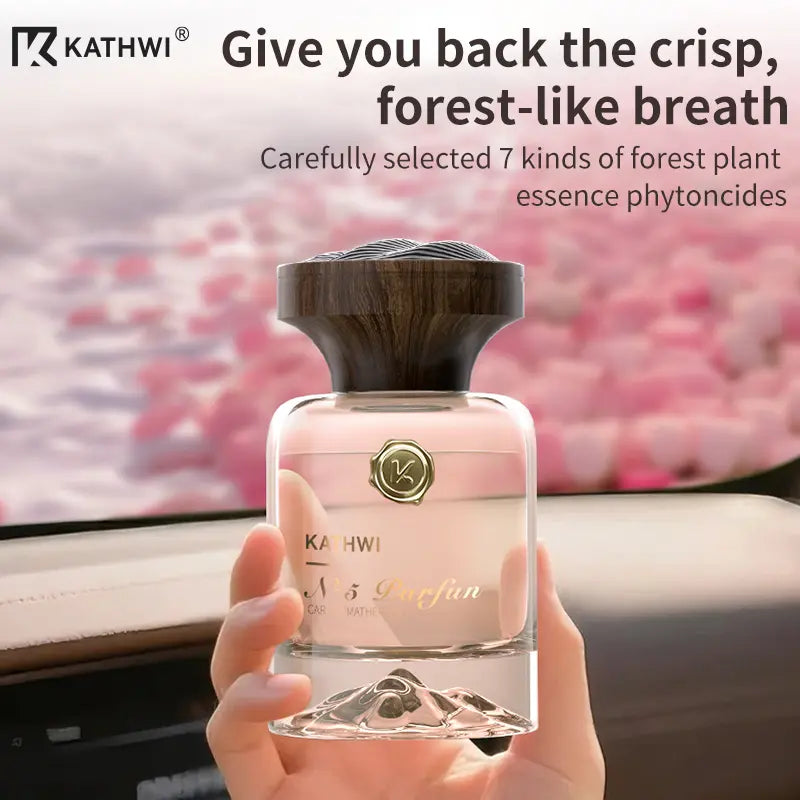 KATHWI New Luxury Mountain Forest Themed Car Fragrance - Car Accessories Interior, No.5 White Tea Qud Wood Balm Scent, Long-Lasting Aroma, 120Ml Single Bottle