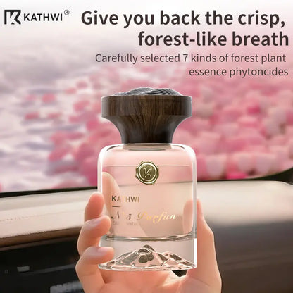 KATHWI New Luxury Mountain Forest Themed Car Fragrance - Car Accessories Interior, No.5 White Tea Qud Wood Balm Scent, Long-Lasting Aroma, 120Ml Single Bottle