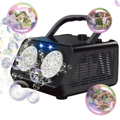Automatic Bubble Machine Upgrade Bubble Blower with 2 Fans, 20000+ Bubbles per Minute Bubbles for Kids Portable Bubble Maker Ope