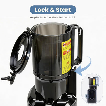 Cold Press Juicer Machines, Masticating Juicer with 4.25 Feed Chute