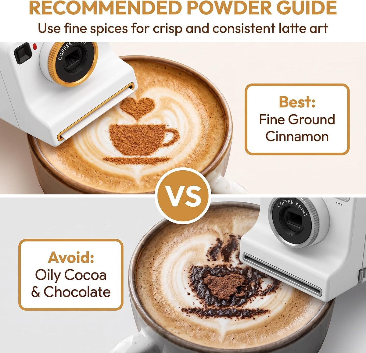 Camera Latte Art Maker – One-Click Coffee Stencil Printer