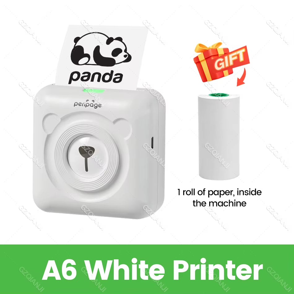Peripage A6 Mini Portable Thermal Printer Photo Pocket Label Sticker Printer Color Paper Roll 58Mm Wireless Picture Print Maker