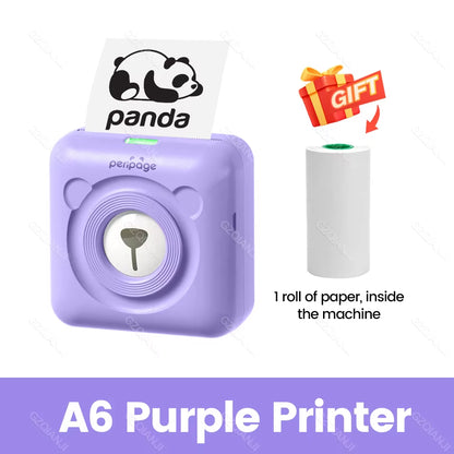 Peripage A6 Mini Portable Thermal Printer Photo Pocket Label Sticker Printer Color Paper Roll 58Mm Wireless Picture Print Maker