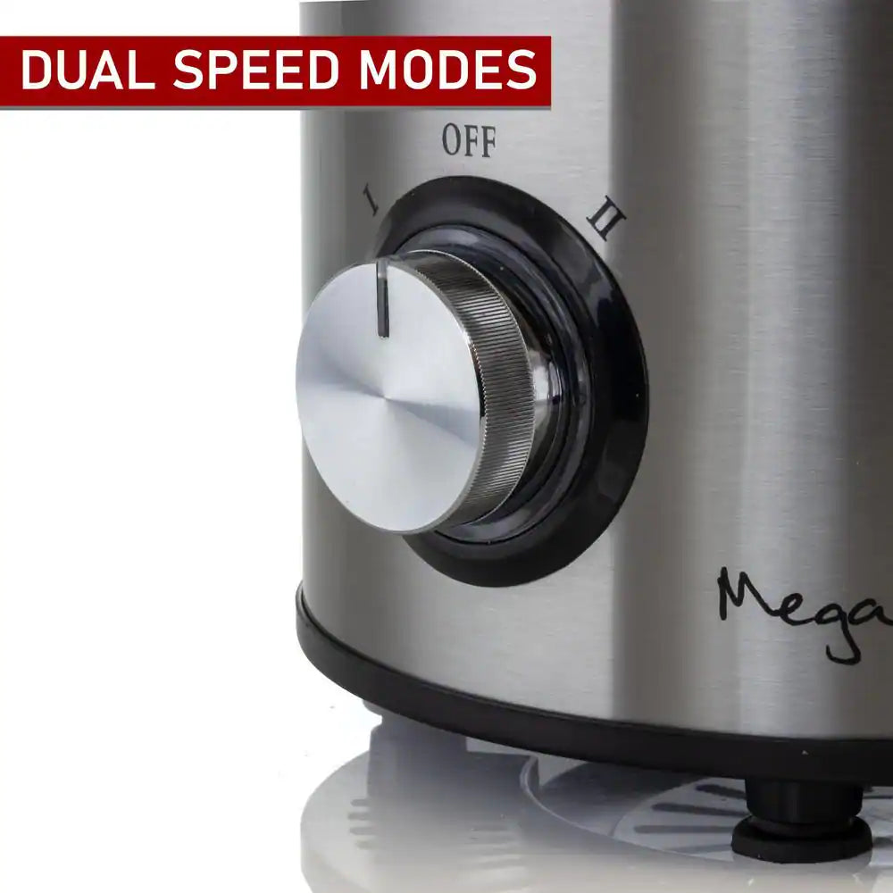 Stainless Steel Chrome Wide Mouth Juice Extractor, Juice Machine with Dual Speed Centrifugal Juicer