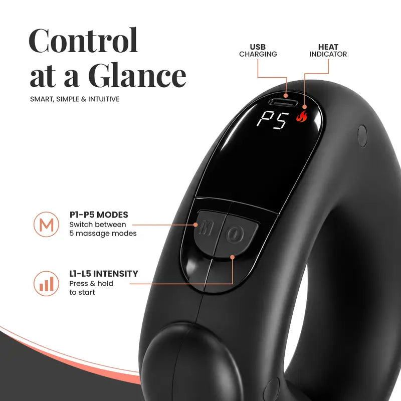 Turbo-Vibe Fascia Ring Compact Massage Belt - Rechargeable Hands-Free Full Body Device, 6 Speed Modes, Mini Ab Training Tool for Muscle Recovery, Cool Gifts for Adults