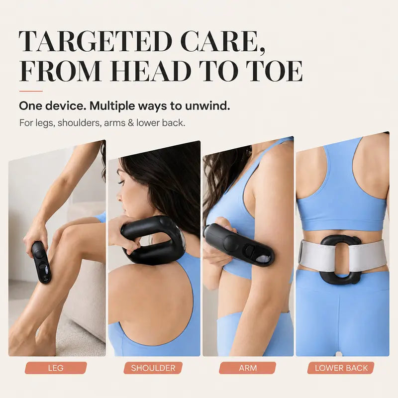 Turbo-Vibe Fascia Ring Compact Massage Belt - Rechargeable Hands-Free Full Body Device, 6 Speed Modes, Mini Ab Training Tool for Muscle Recovery, Cool Gifts for Adults