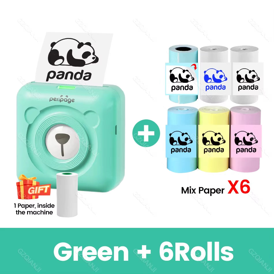 Peripage A6 Mini Portable Thermal Printer Photo Pocket Label Sticker Printer Color Paper Roll 58Mm Wireless Picture Print Maker