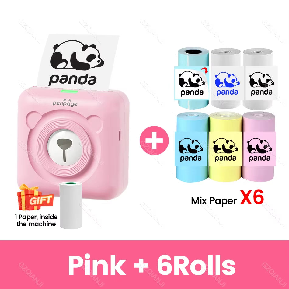 Peripage A6 Mini Portable Thermal Printer Photo Pocket Label Sticker Printer Color Paper Roll 58Mm Wireless Picture Print Maker