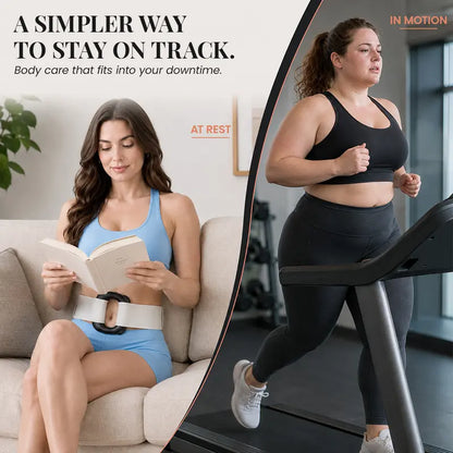 Turbo-Vibe Fascia Ring Compact Massage Belt - Rechargeable Hands-Free Full Body Device, 6 Speed Modes, Mini Ab Training Tool for Muscle Recovery, Cool Gifts for Adults