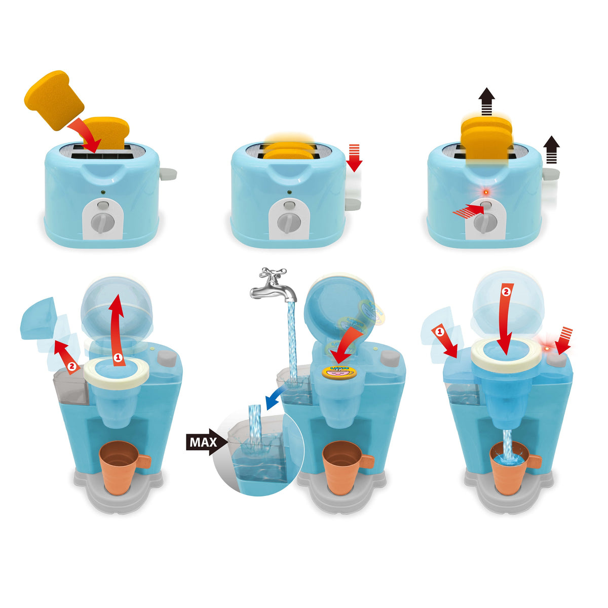 Electronic Kitchen Appliance Play Set, 26 Pieces, Toddler Toys