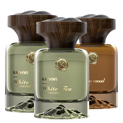 KATHWI New Luxury Mountain Forest Themed Car Fragrance - Car Accessories Interior, No.5 White Tea Qud Wood Balm Scent, Long-Lasting Aroma, 120Ml Single Bottle