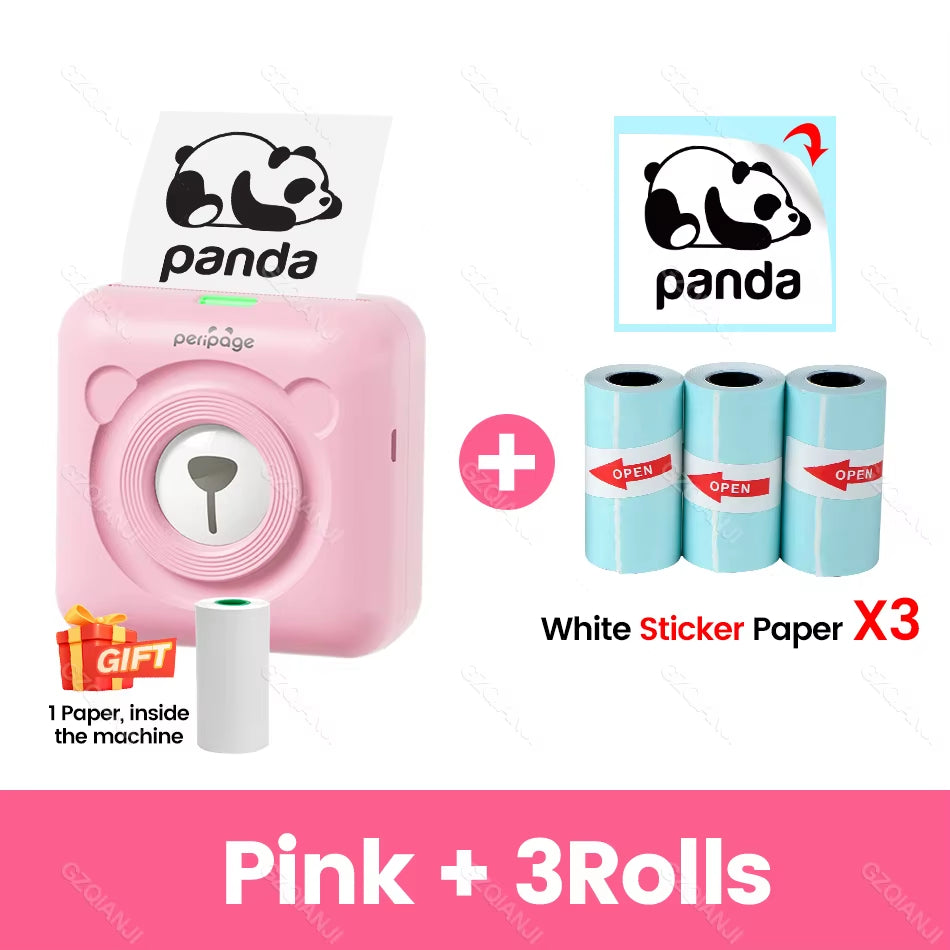 Peripage A6 Mini Portable Thermal Printer Photo Pocket Label Sticker Printer Color Paper Roll 58Mm Wireless Picture Print Maker