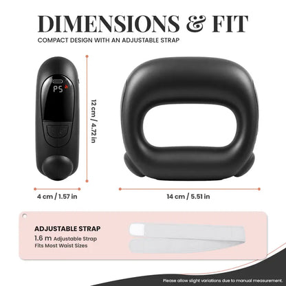 Turbo-Vibe Fascia Ring Compact Massage Belt - Rechargeable Hands-Free Full Body Device, 6 Speed Modes, Mini Ab Training Tool for Muscle Recovery, Cool Gifts for Adults