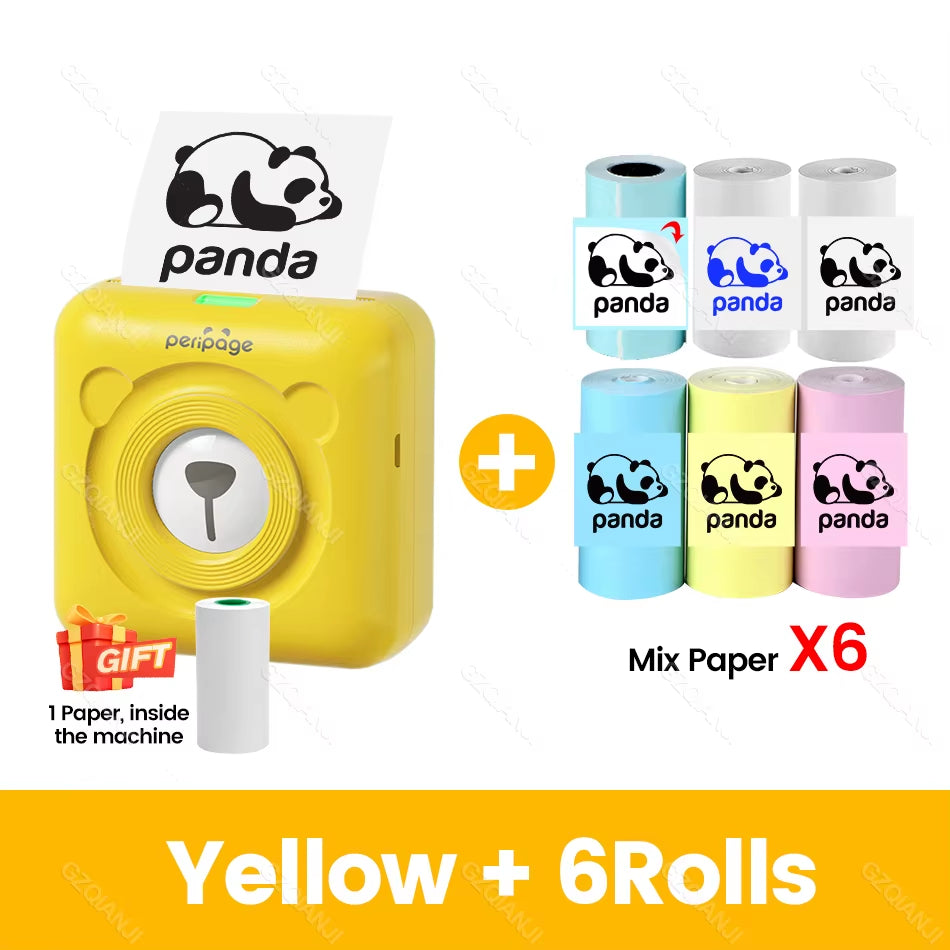 Peripage A6 Mini Portable Thermal Printer Photo Pocket Label Sticker Printer Color Paper Roll 58Mm Wireless Picture Print Maker