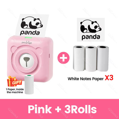 Peripage A6 Mini Portable Thermal Printer Photo Pocket Label Sticker Printer Color Paper Roll 58Mm Wireless Picture Print Maker